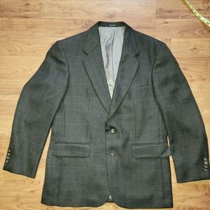 Men's Oscar de la Renta Wool Brown Plaid  Sportscoat, size 42R